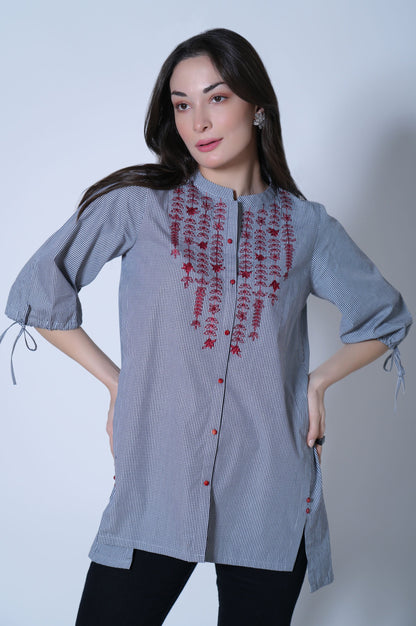 Stitched 1 Piece Yarn Dyed Top