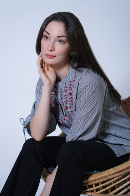 Stitched 1 Piece Yarn Dyed Top