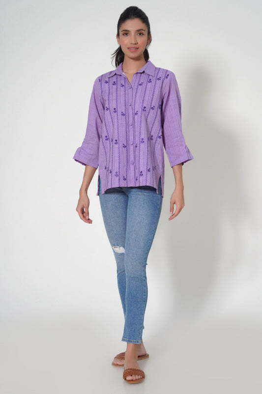 Stitched 1 Piece Cotton Slub Fusion Top