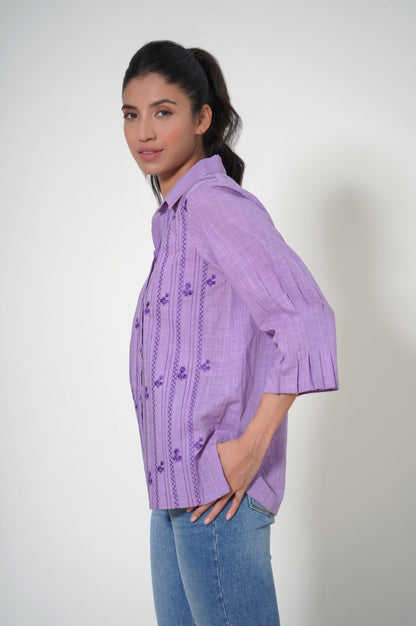 Stitched 1 Piece Cotton Slub Fusion Top