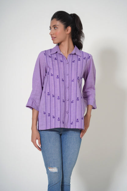 Stitched 1 Piece Cotton Slub Fusion Top