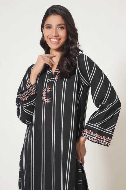 Stitched 1 Piece Embroidered Tarkashi Jacquard Shirt