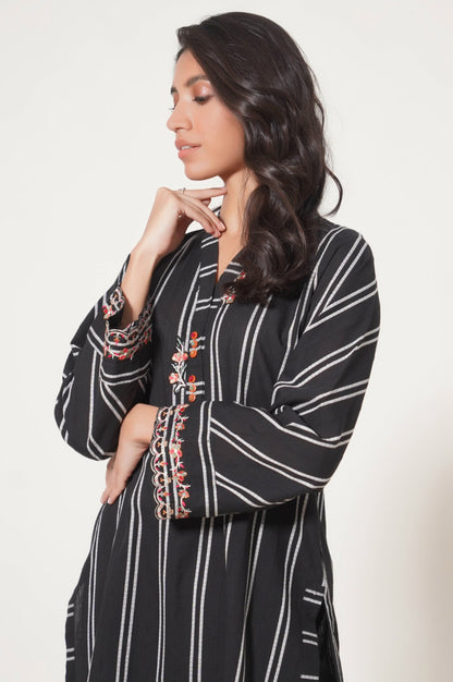 Stitched 1 Piece Embroidered Tarkashi Jacquard Shirt