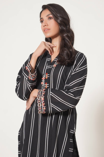 Stitched 1 Piece Embroidered Tarkashi Jacquard Shirt