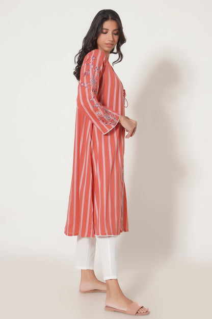 Stitched 1 Piece Embroidered Tarkashi Jacquard Shirt