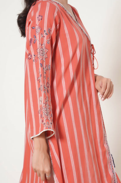 Stitched 1 Piece Embroidered Tarkashi Jacquard Shirt