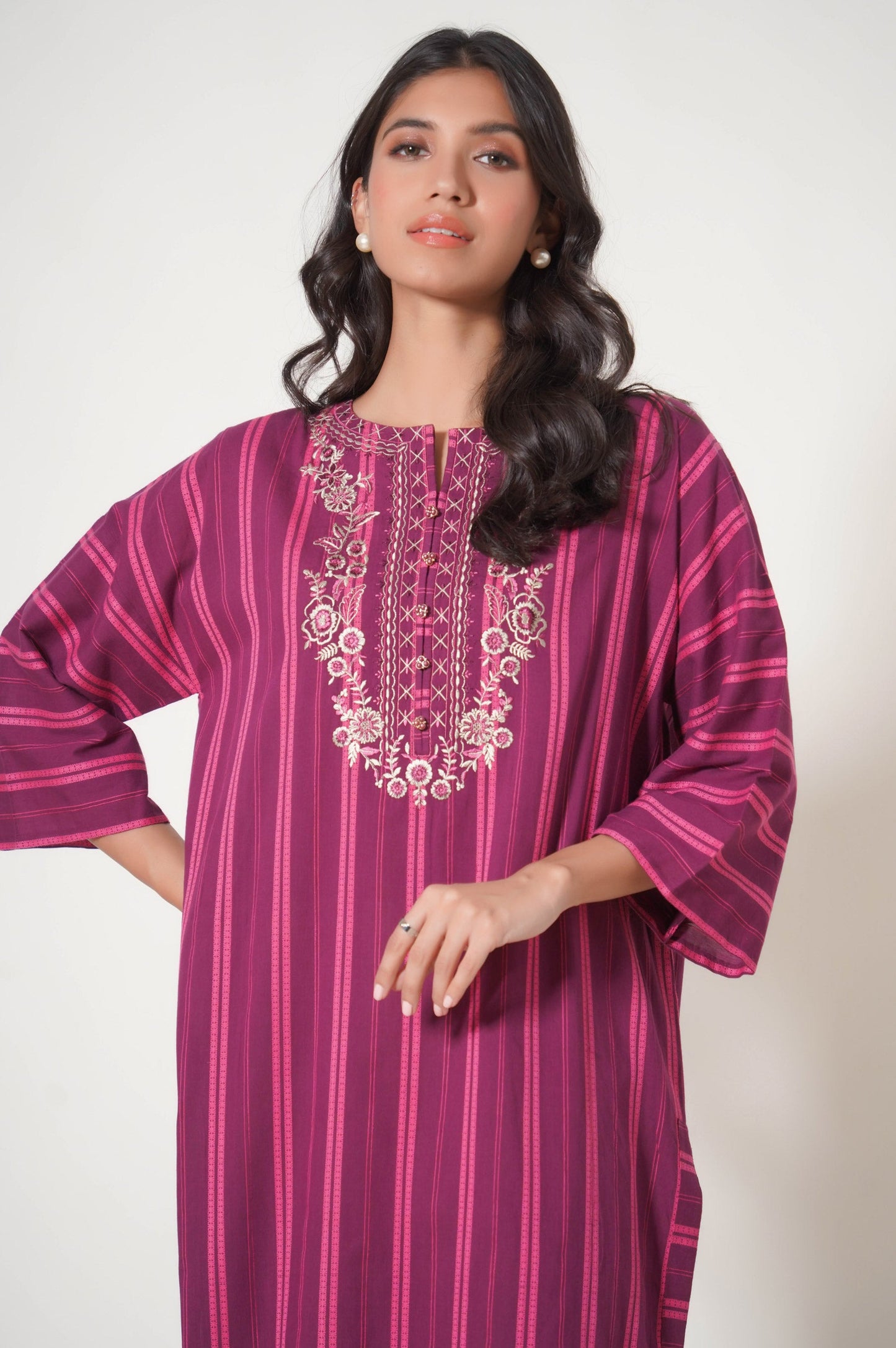 Stitched 1 Piece Embroidered Tarkashi Jacquard Shirt