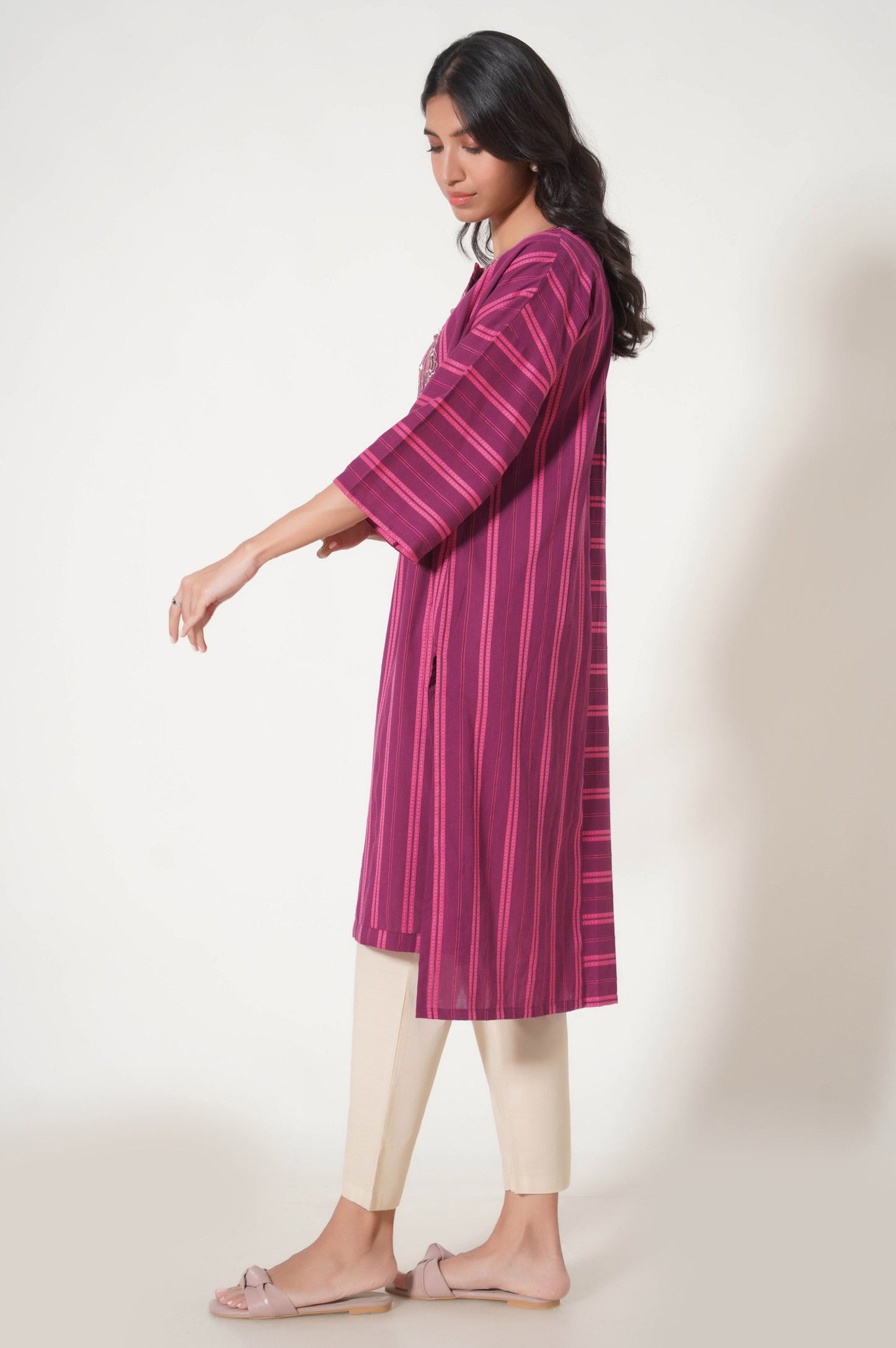 Stitched 1 Piece Embroidered Tarkashi Jacquard Shirt