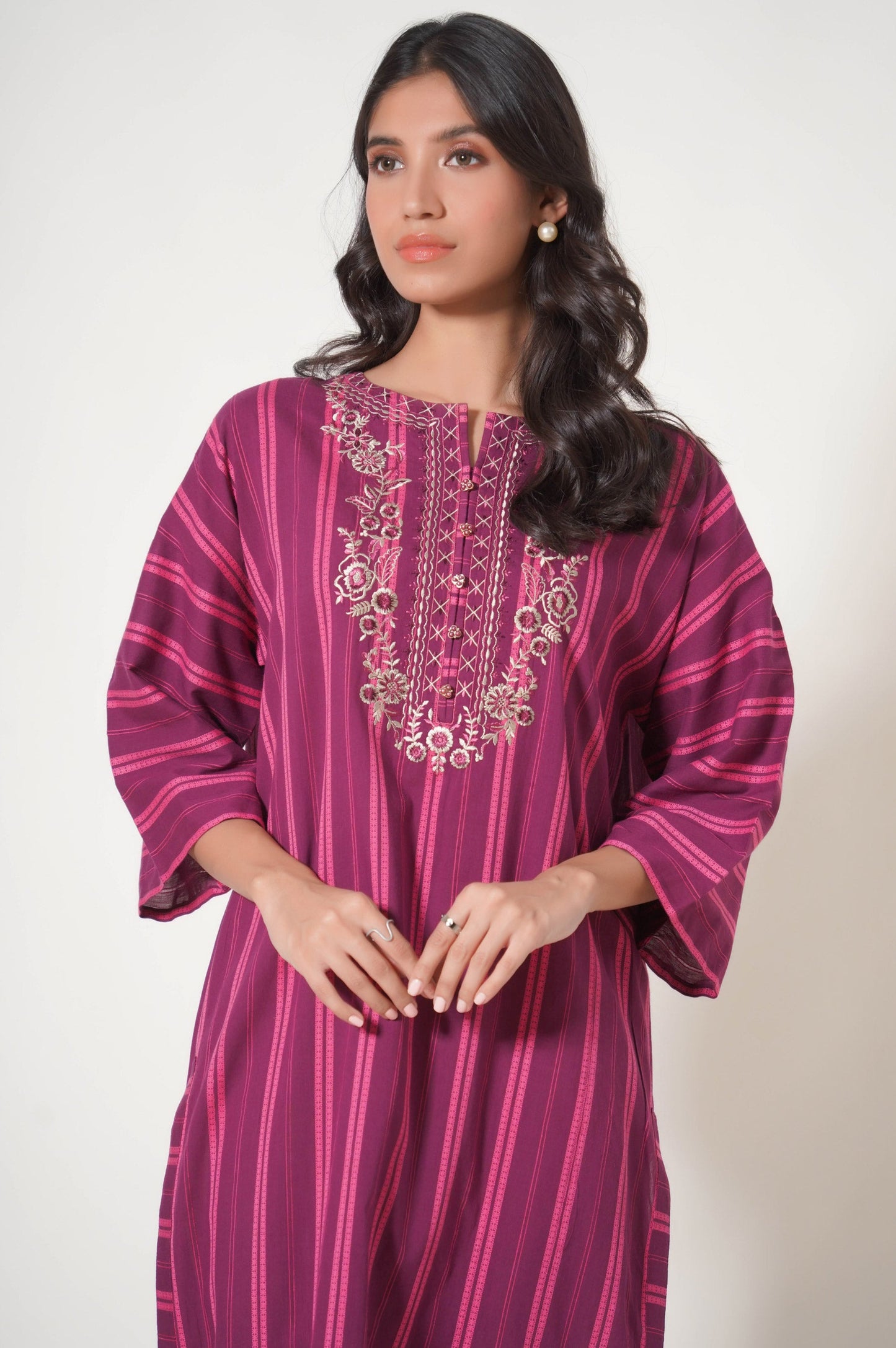 Stitched 1 Piece Embroidered Tarkashi Jacquard Shirt