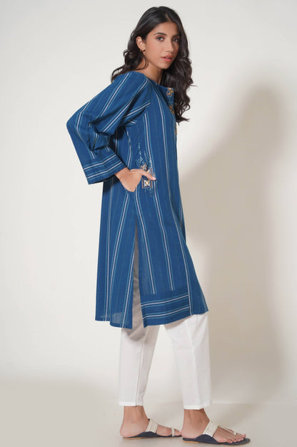Stitched 1 Piece Embroidered Tarkashi Jacquard Shirt