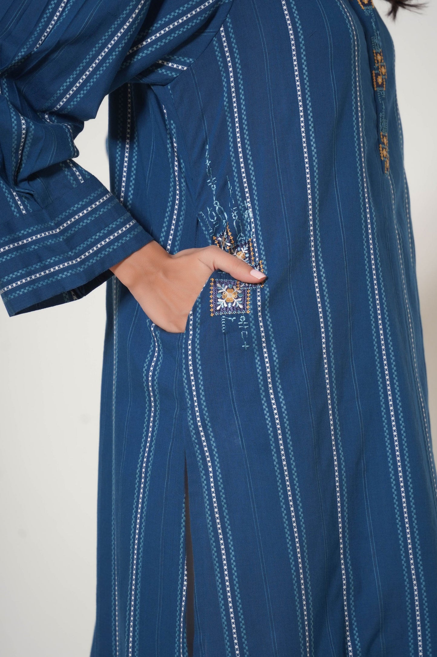 Stitched 1 Piece Embroidered Tarkashi Jacquard Shirt