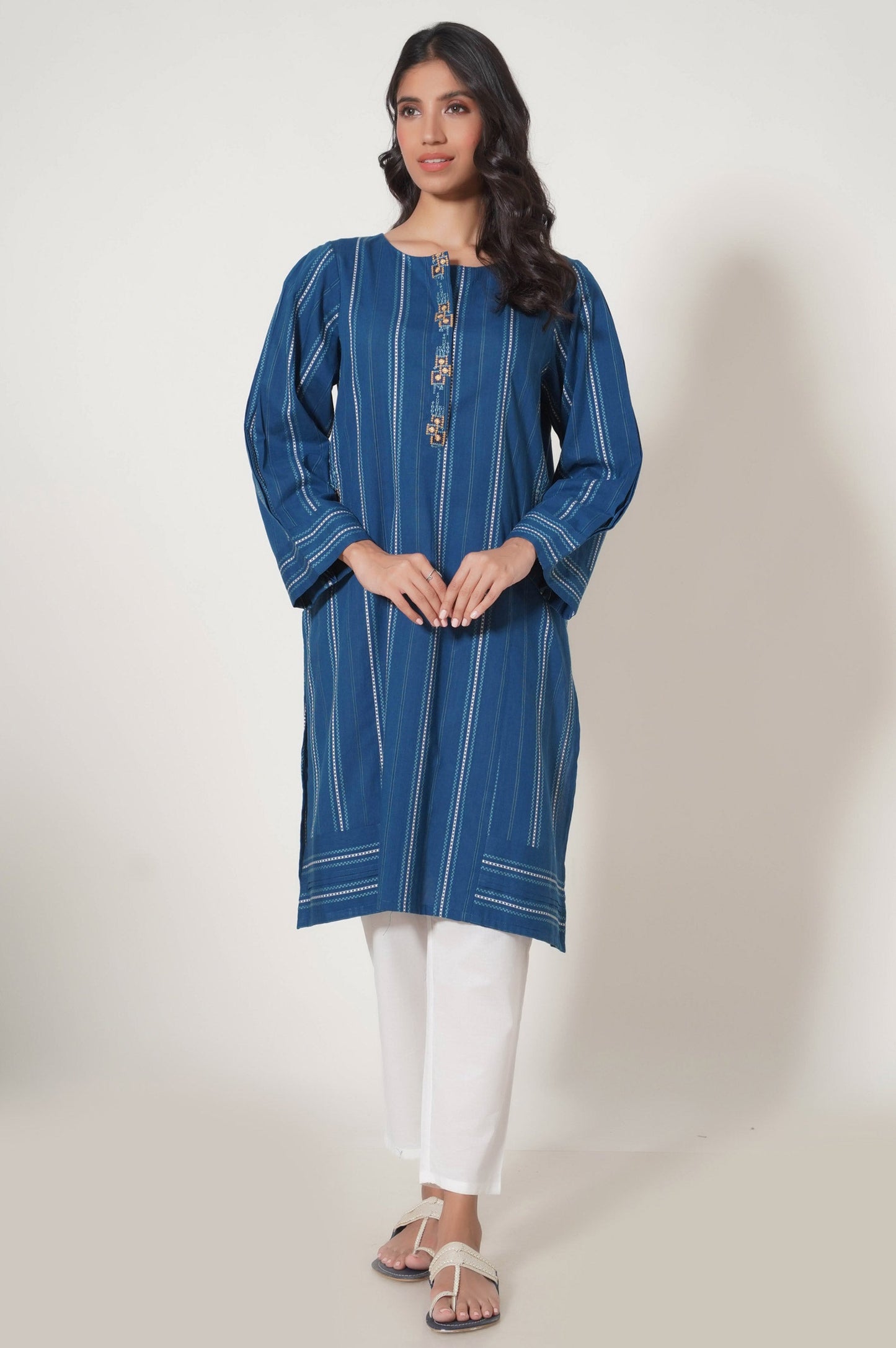 Stitched 1 Piece Embroidered Tarkashi Jacquard Shirt
