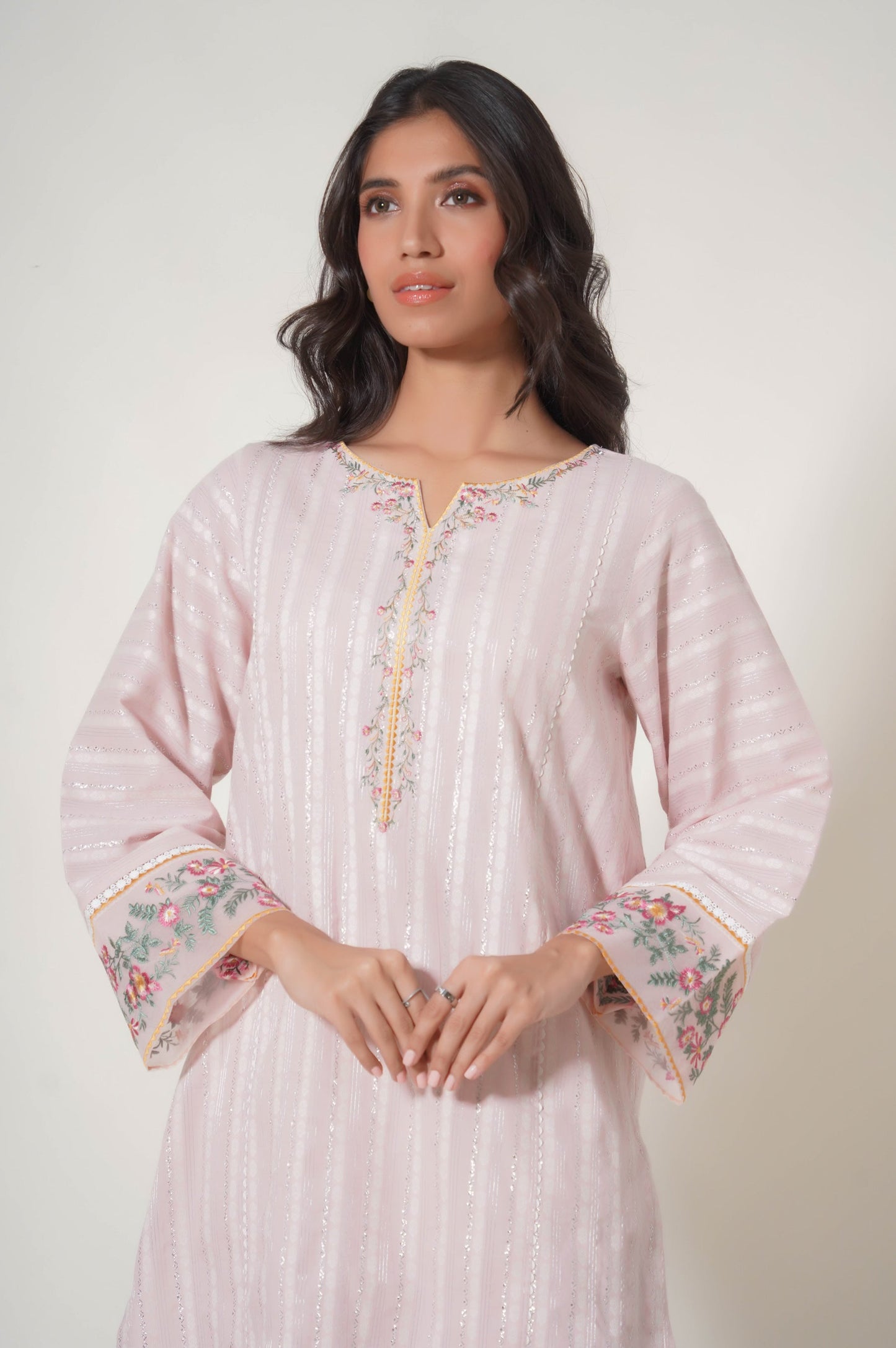 Stitched 1 Piece Embroidered Lorex Jacquard Shirt