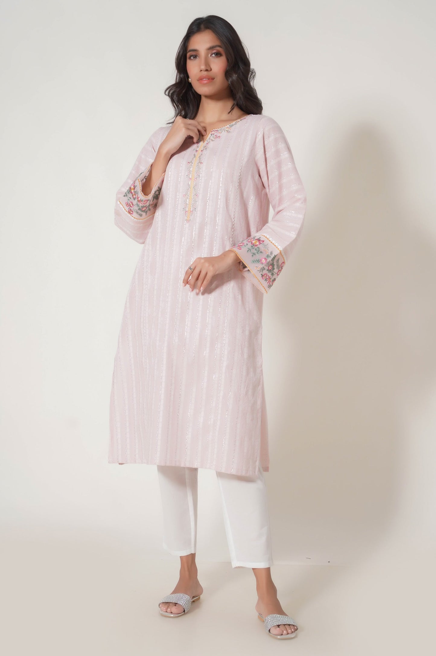 Stitched 1 Piece Embroidered Lorex Jacquard Shirt