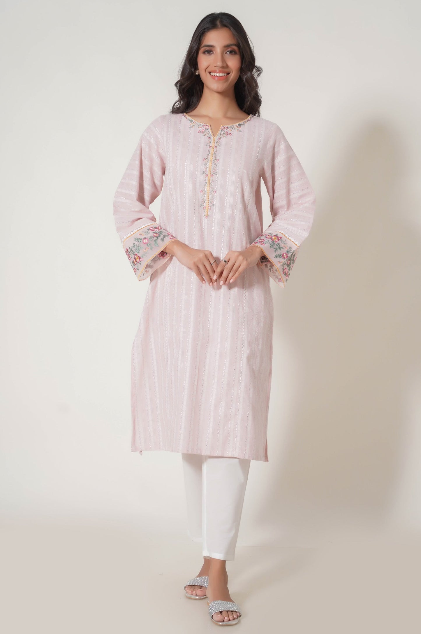 Stitched 1 Piece Embroidered Lorex Jacquard Shirt