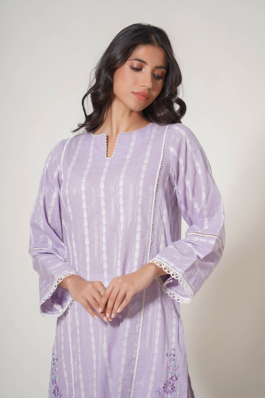 Stitched 1 Piece Embroidered Lorex Jacquard Shirt