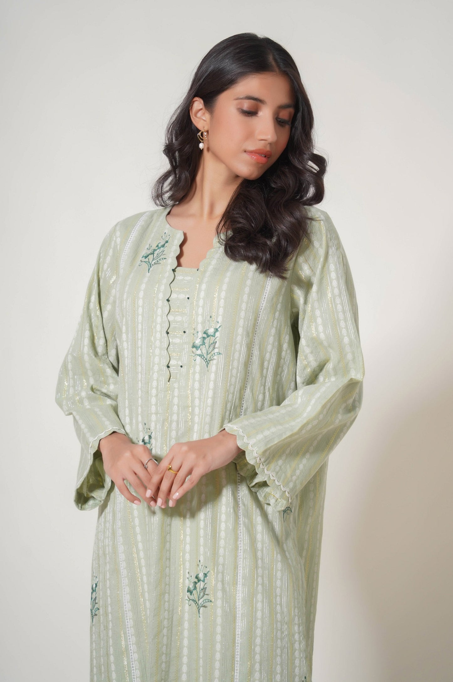 Stitched 1 Piece Embroidered Lorex Jacquard Shirt