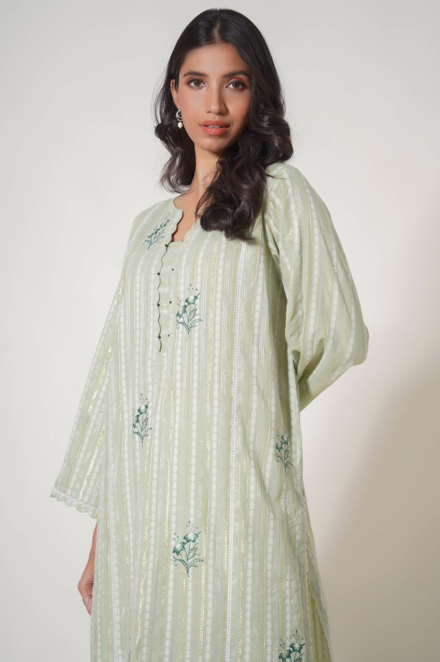 Stitched 1 Piece Embroidered Lorex Jacquard Shirt