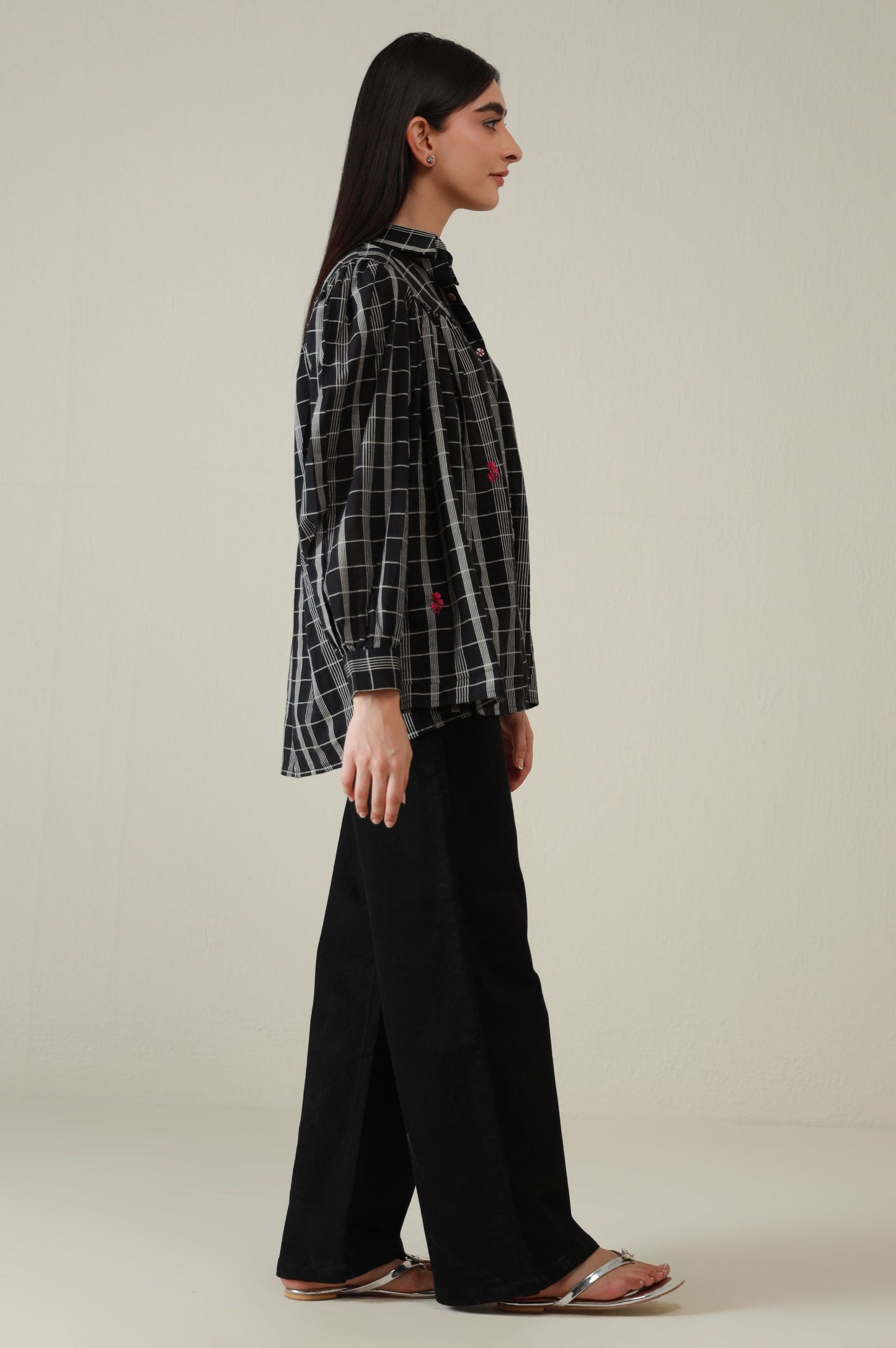 Stitched 1 Piece Embroidered Yarn Dyed Fusion Top