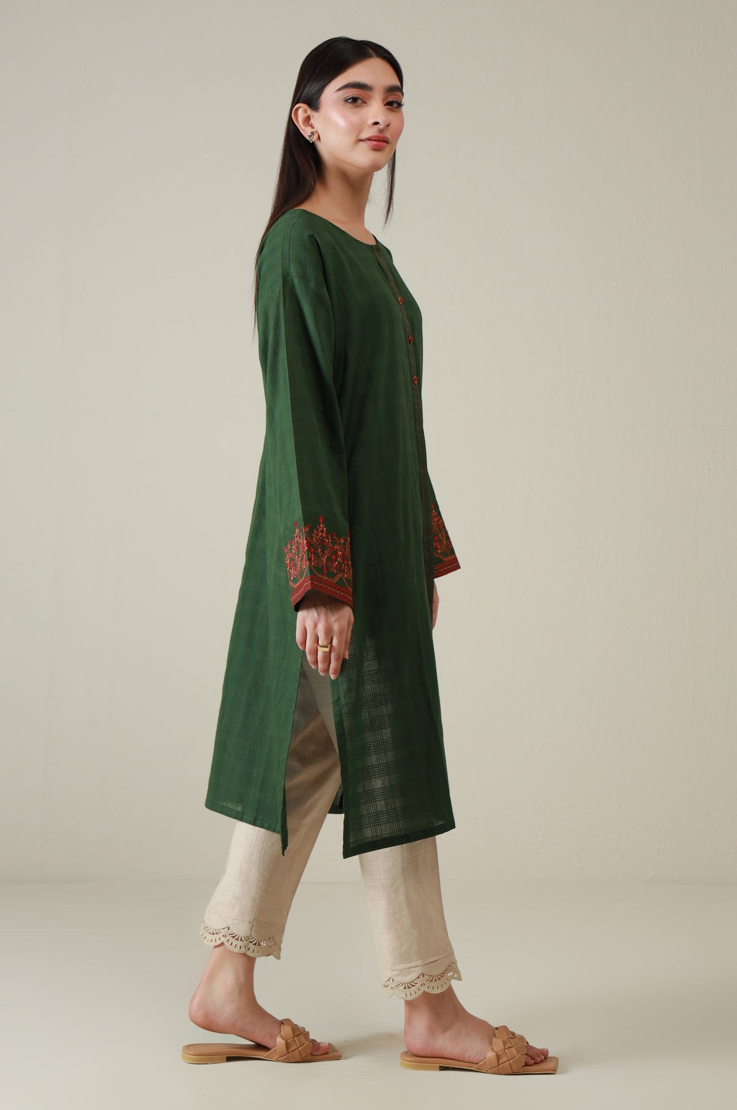 Stitched 1 Piece Embroidered Doria Shirt