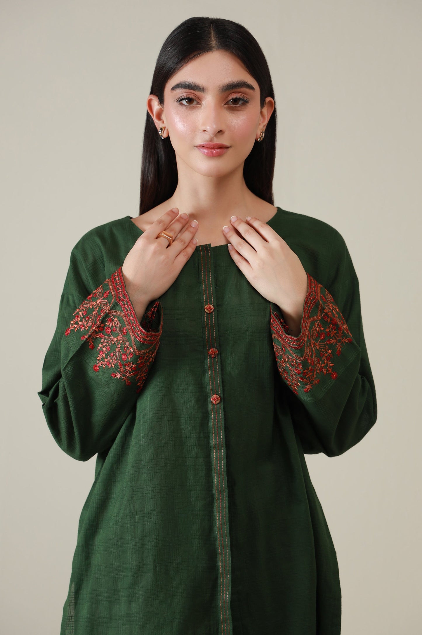 Stitched 1 Piece Embroidered Doria Shirt