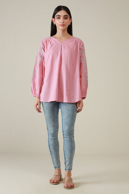 Stitched 1 Piece Embroidered Khaddar Fusion Top