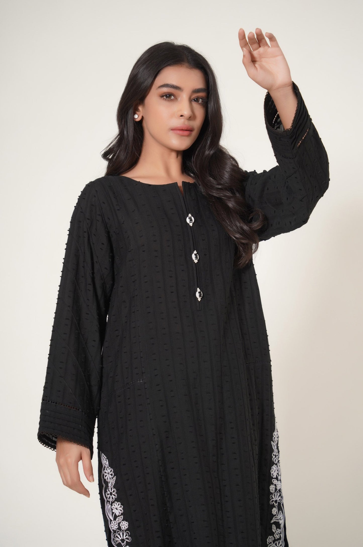 Stitched 1 Piece Brochia Jacquard Shirt