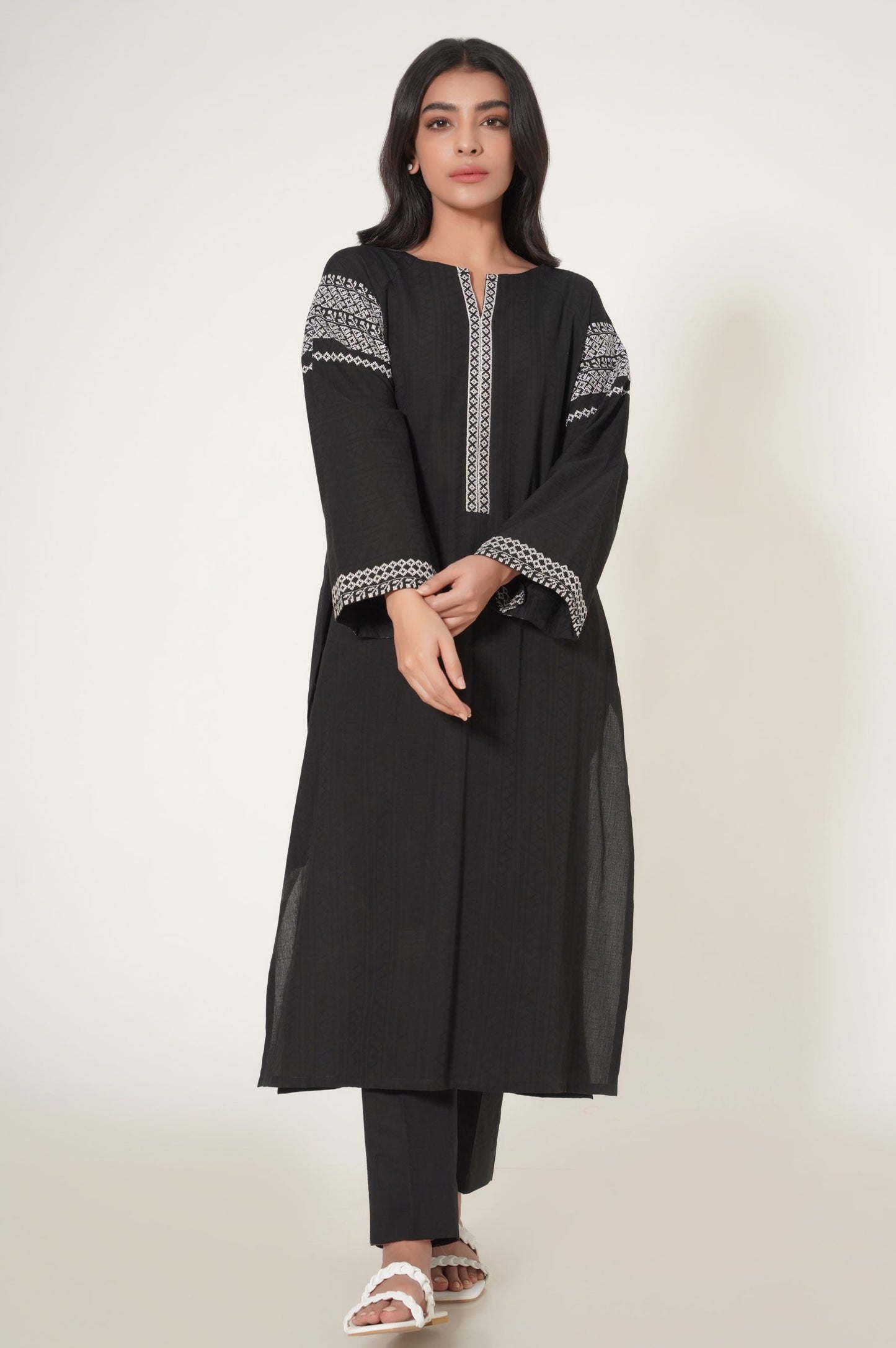 Stitched 1 Piece Dobby Embroidered Shirt