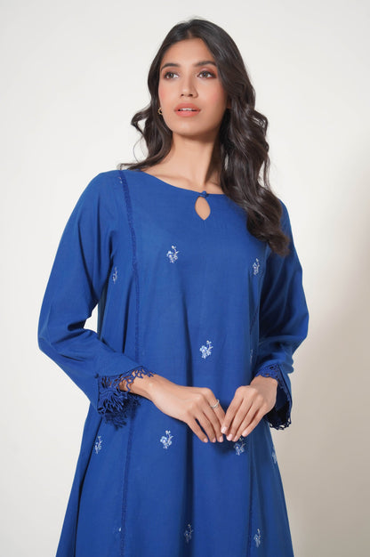 Stitched 1 Piece Embroidered Cambric Shirt