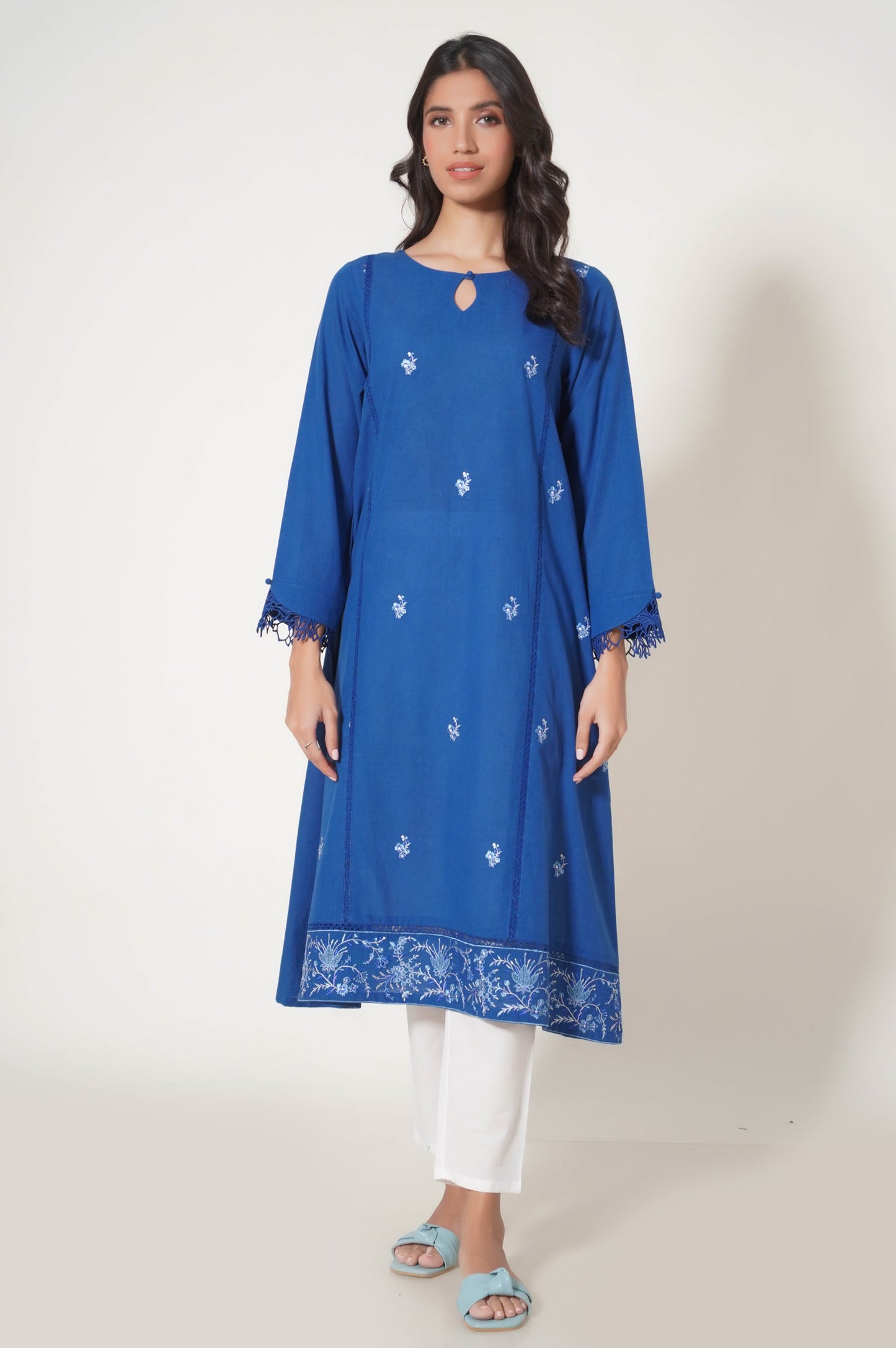 Stitched 1 Piece Embroidered Cambric Shirt