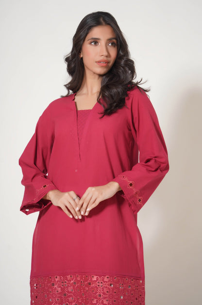 Stitched 1 Piece Embroidered Cambric Shirt