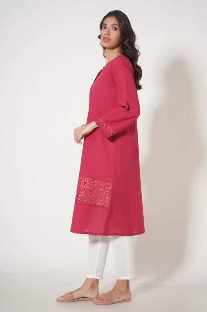 Stitched 1 Piece Embroidered Cambric Shirt