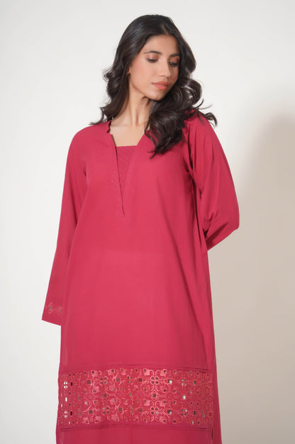 Stitched 1 Piece Embroidered Cambric Shirt