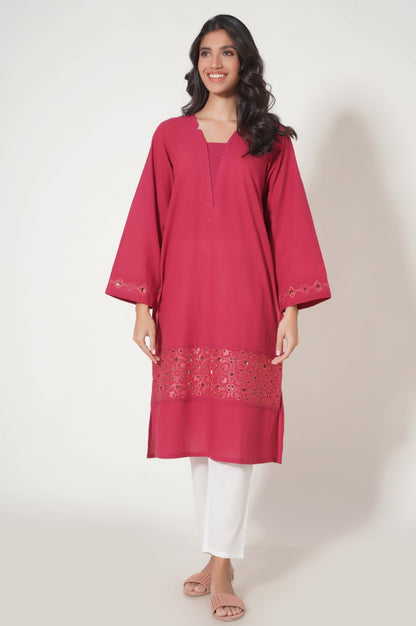 Stitched 1 Piece Embroidered Cambric Shirt