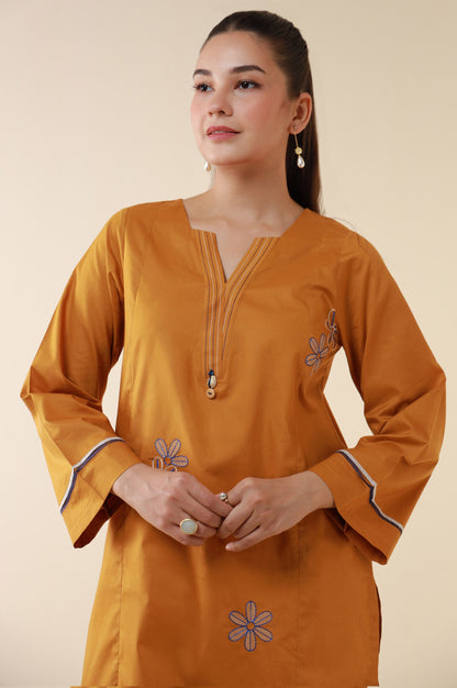 Stitched 1 Piece Embroidered Tencel Shirt