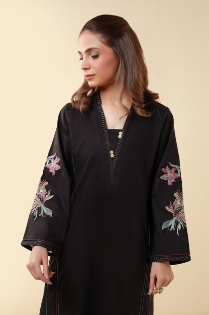 Stitched 1 Piece Embroidered Tencel Shirt