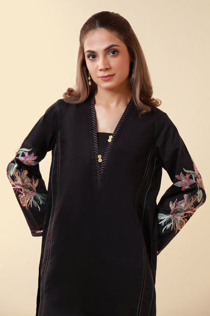 Stitched 1 Piece Embroidered Tencel Shirt