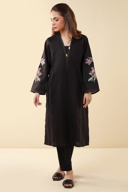 Stitched 1 Piece Embroidered Tencel Shirt