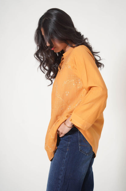 Stitched 1 Piece Embroidered Khaddar Fusion Top