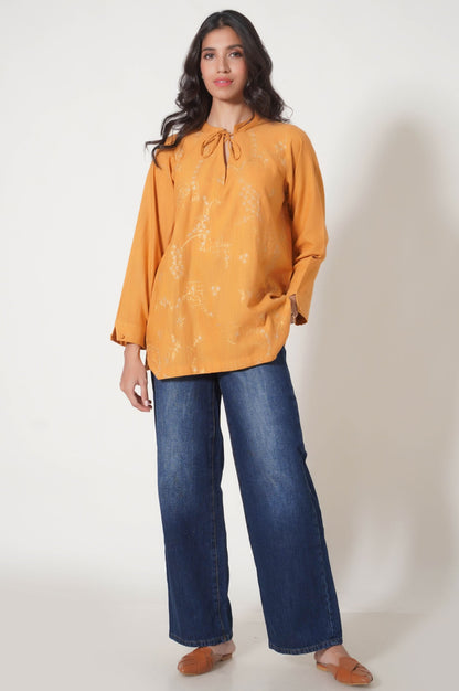 Stitched 1 Piece Embroidered Khaddar Fusion Top