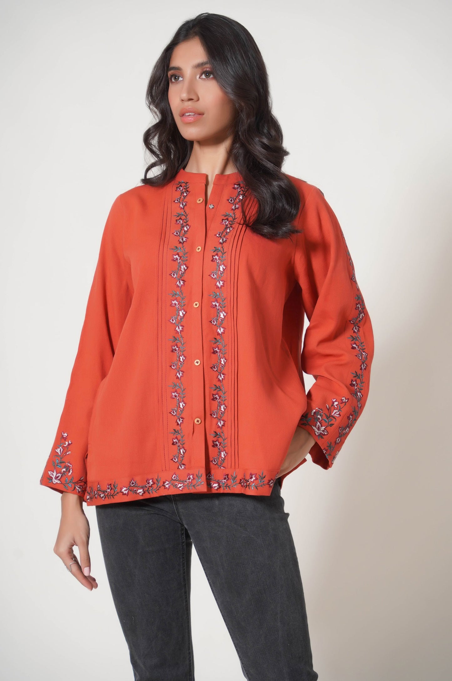 Stitched 1 Piece Embroidered Cottle Fusion Top