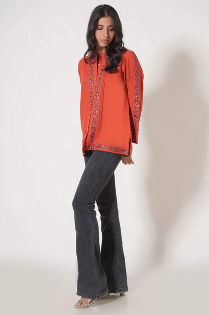 Stitched 1 Piece Embroidered Cottle Fusion Top