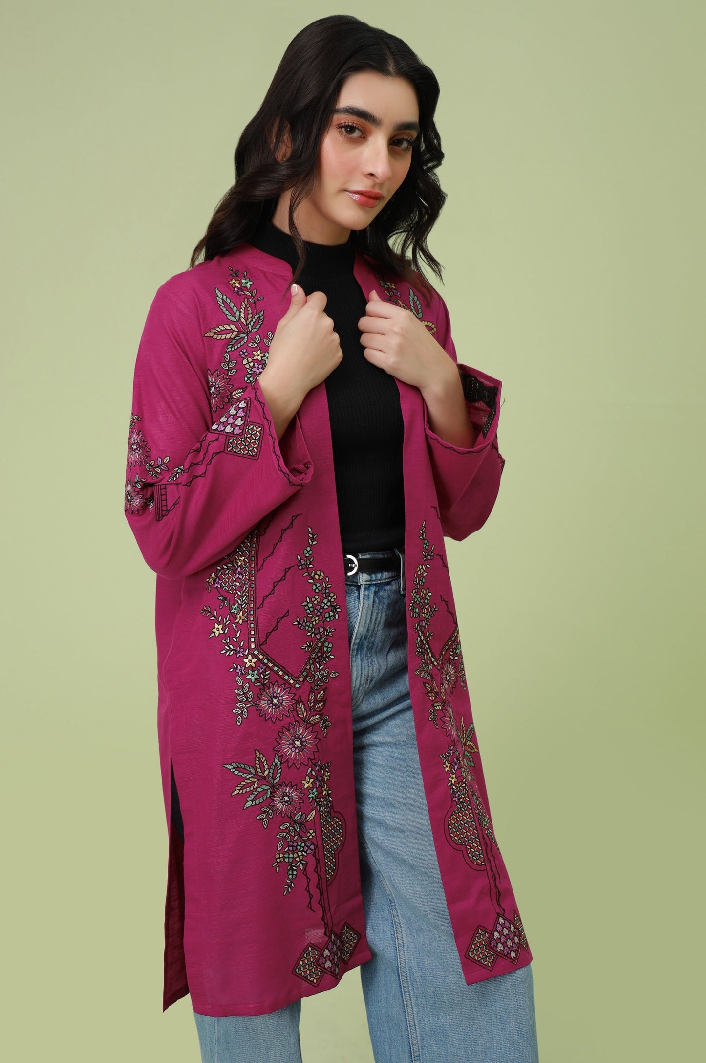 Stitched 1 Piece Embroidered Khaddar Jacket