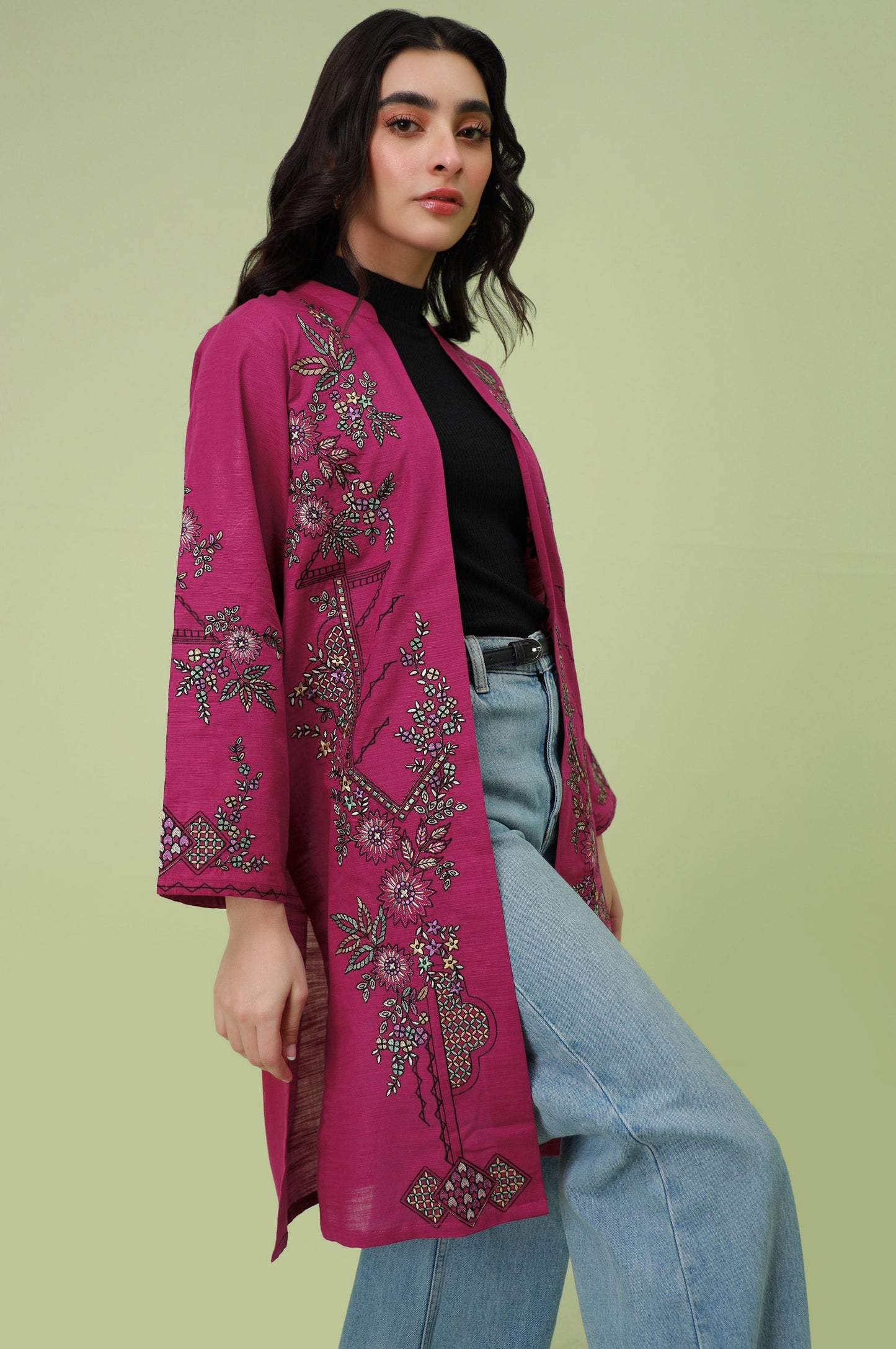 Stitched 1 Piece Embroidered Khaddar Jacket