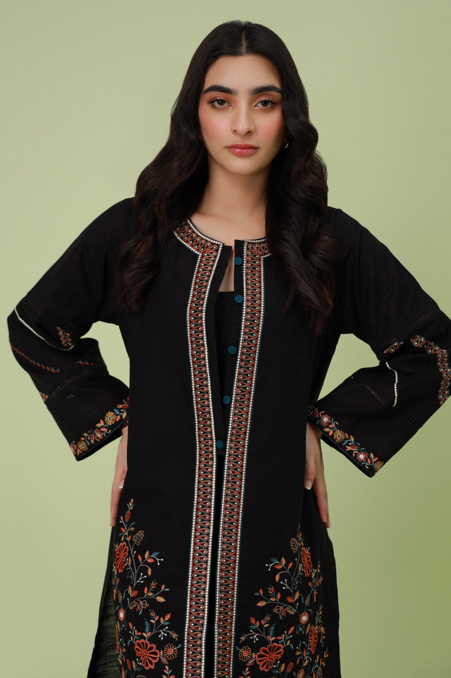 Stitched 1 Piece Embroidered Khaddar Jacket