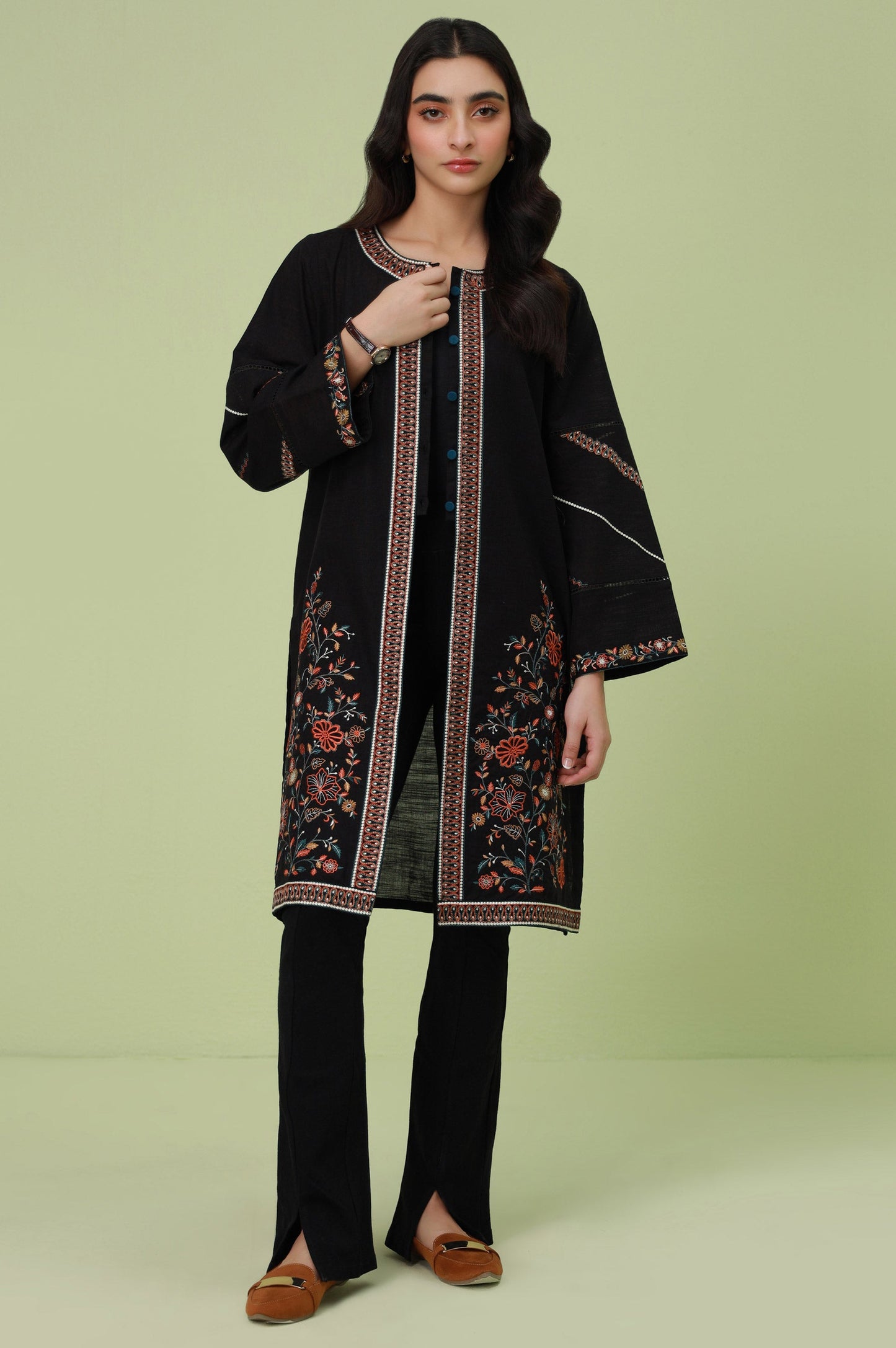 Stitched 1 Piece Embroidered Khaddar Jacket