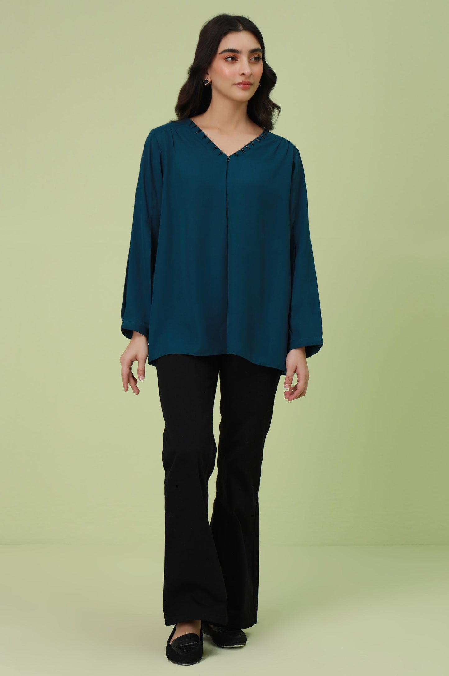 Stitched 1 Piece Stylized Crepe Top