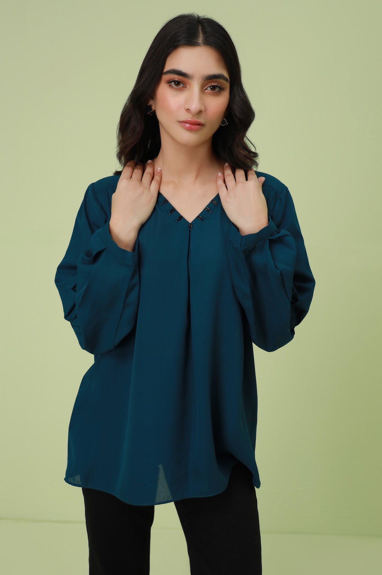 Stitched 1 Piece Stylized Crepe Top