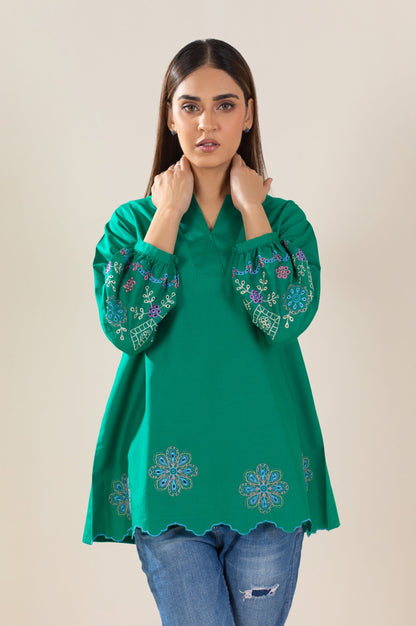 Stitched 1 Piece Embroidered Tencel Top