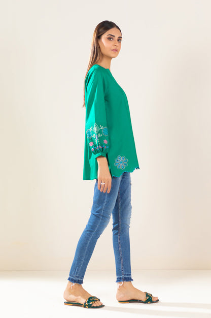 Stitched 1 Piece Embroidered Tencel Top